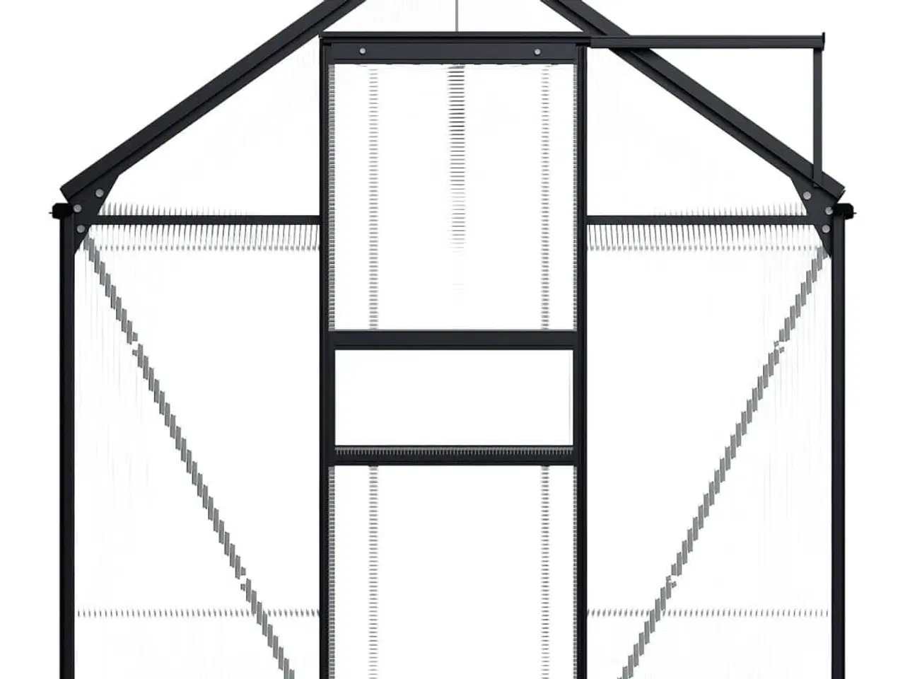 Billede 3 - Drivhus med fundamentramme 7,03 m² aluminium antracitgrå
