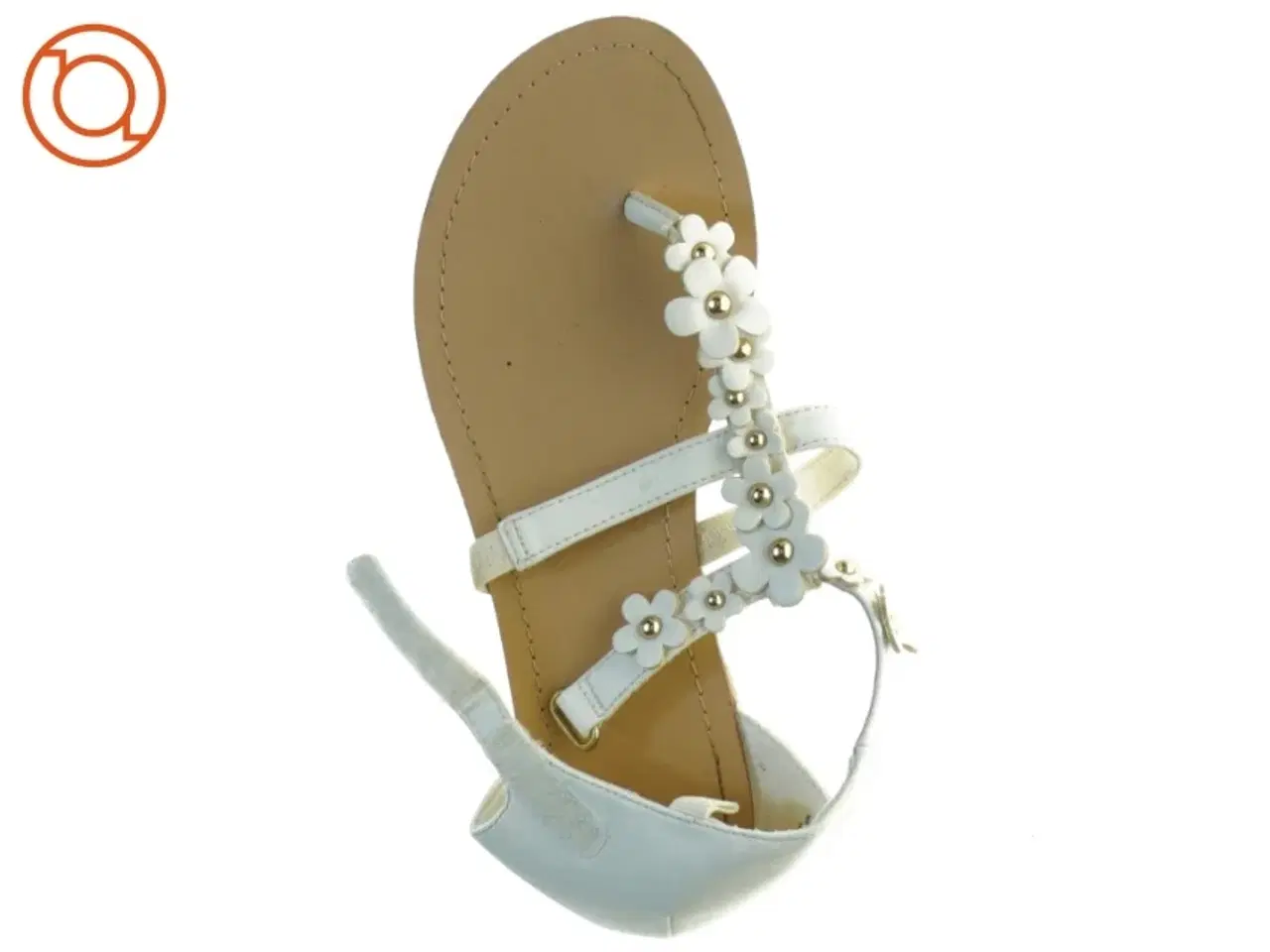 Billede 2 - Hvide sandaler med blomsterdetaljer (str. 35)