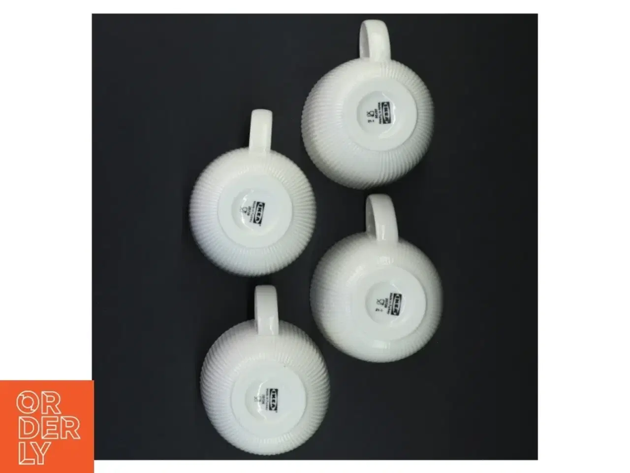 Billede 3 - Hvide kaffekopper med rillet design fra IKEA (str. 9 x 11,5 x 9 cm)