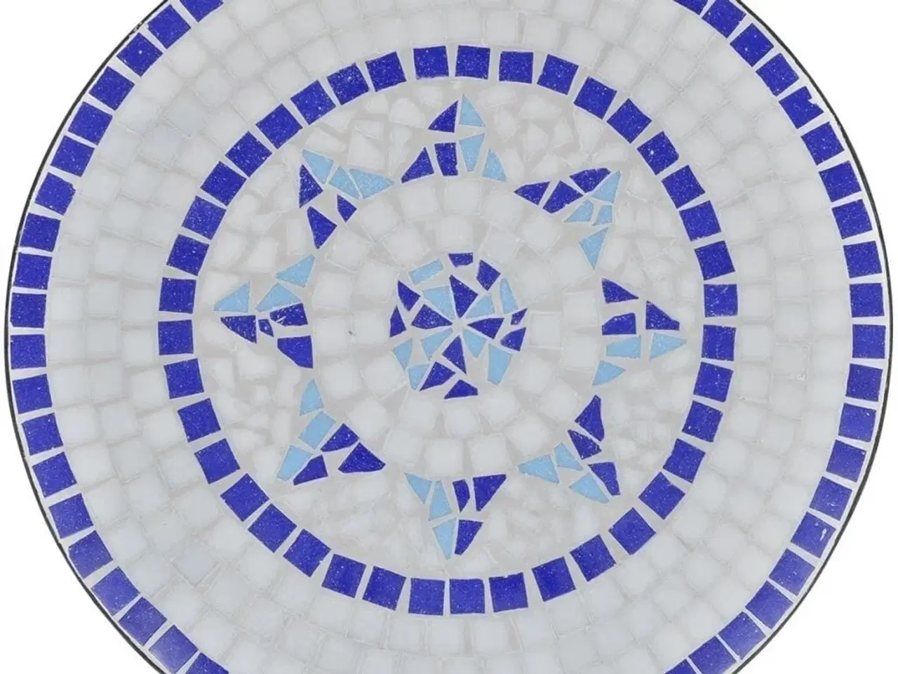 Billede 3 - Bistrobord 60 cm mosaik blå og hvid