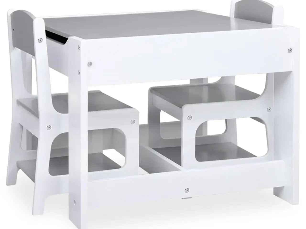 Billede 4 - Børnebord med 2 stole MDF hvid