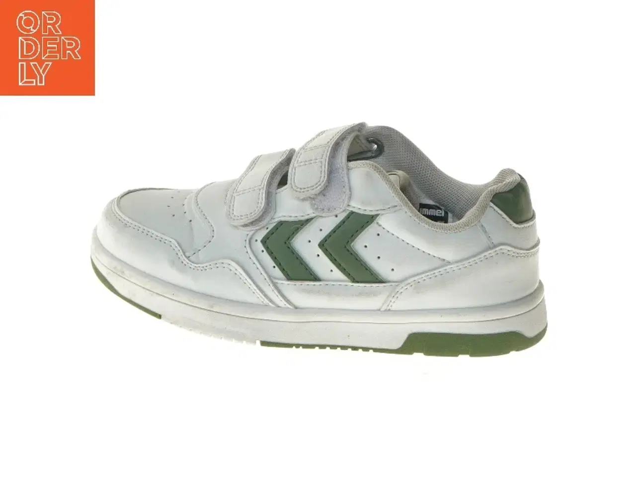 Billede 1 - Hvide sneakers med grønne detaljer fra Hummel (str. 33 )