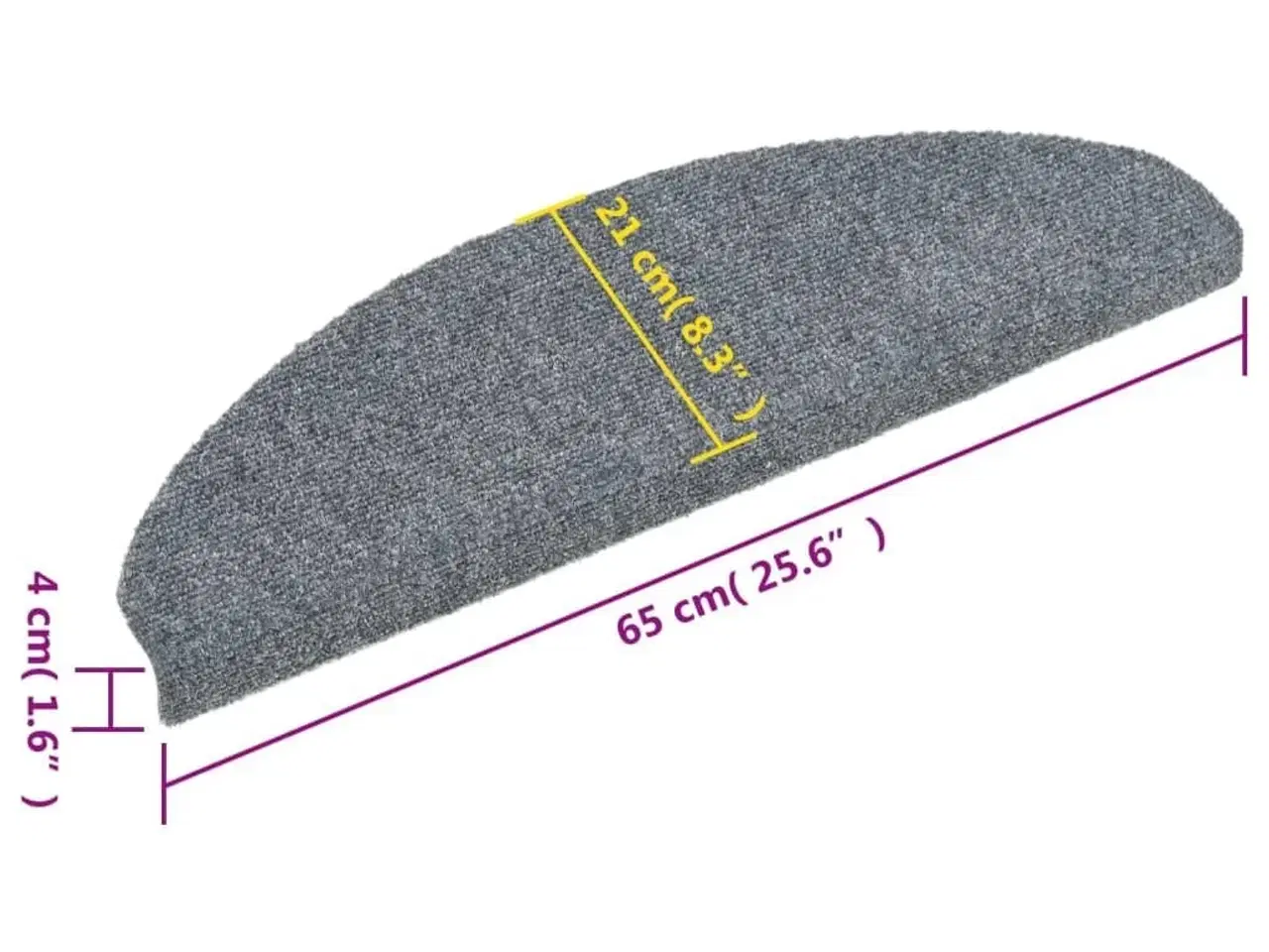 Billede 8 - Trappemåtter selvklæbende 15 stk. 65x21x4 cm lysegrå halvrunde store