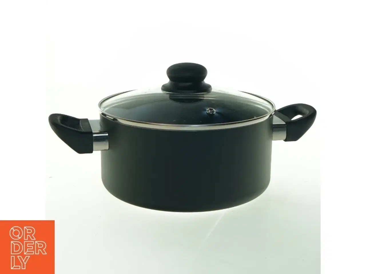 Billede 1 - Sort gryde med glaslåg (str. Ø 21 cm)