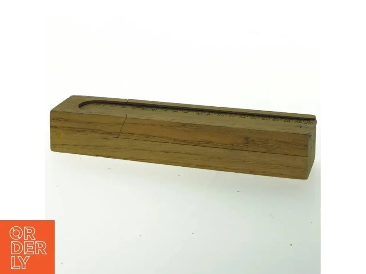 Billede 2 - Træpenalhus med lineal (str. 23,5x5,5 cm)