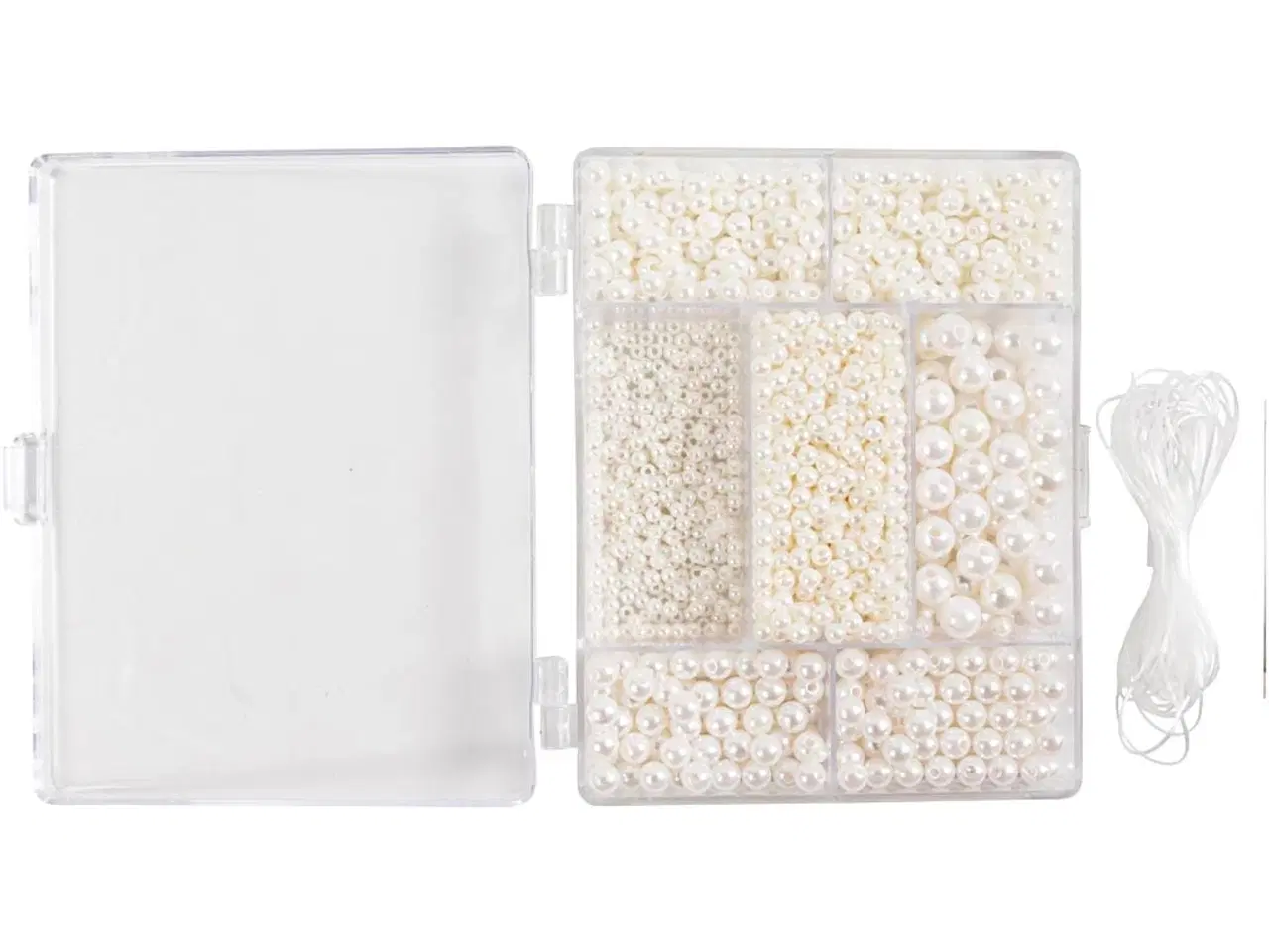 Billede 1 - DIY Smykkesæt med Hvide Perlemor - Halskæde & Armbånd