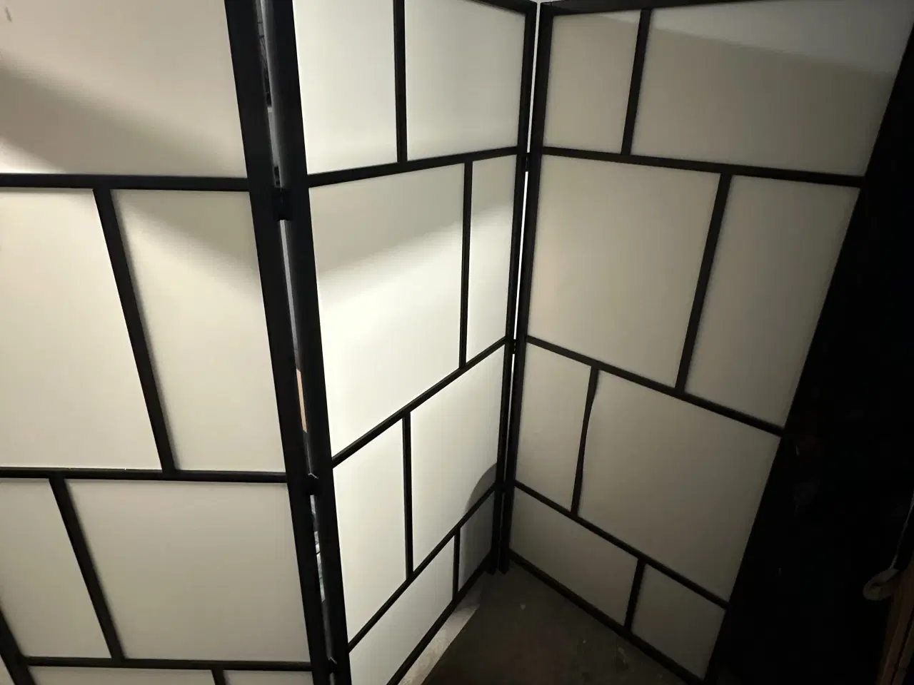 Billede 2 - Foldevæg rumdeler med 3 paneler sort/hvid 