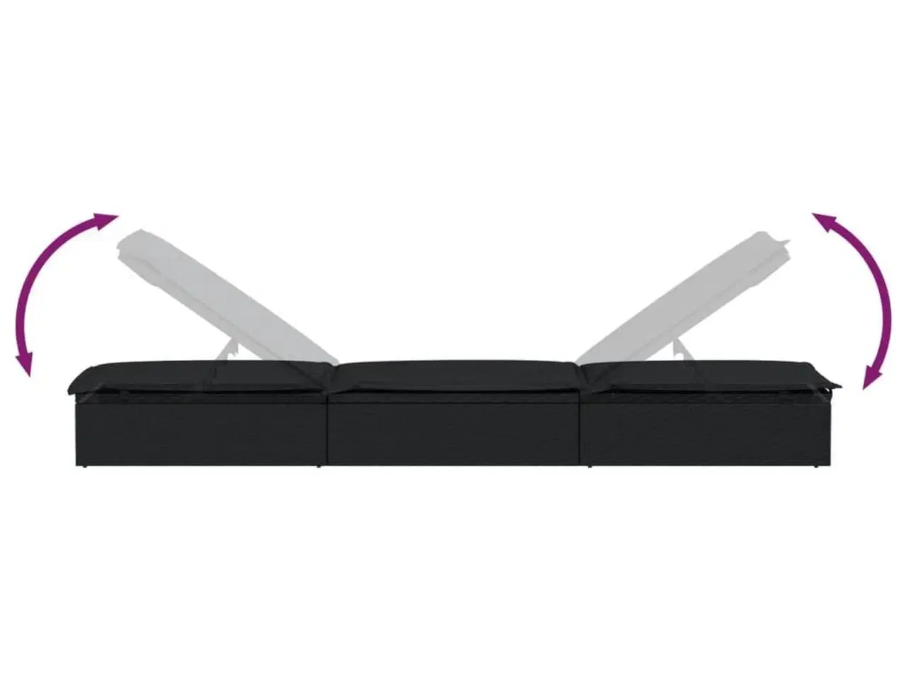 Billede 7 - Liggestole 2 stk. med bord polyrattan sort