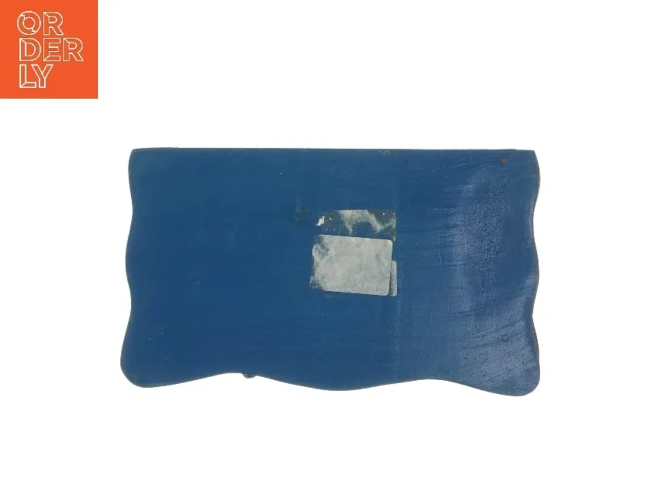 Billede 5 - Blå og hvid stribet smykkeskrin med bamse (str. 5,5x20,5x12 cm)i træ