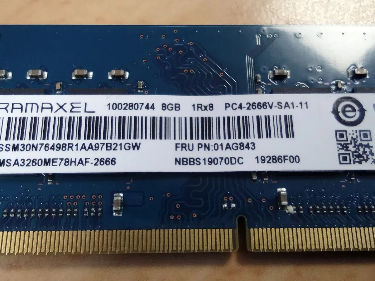 Billede 1 - SDRAM SODIMM Laptop DDR4 - 8GB - 2666mhz