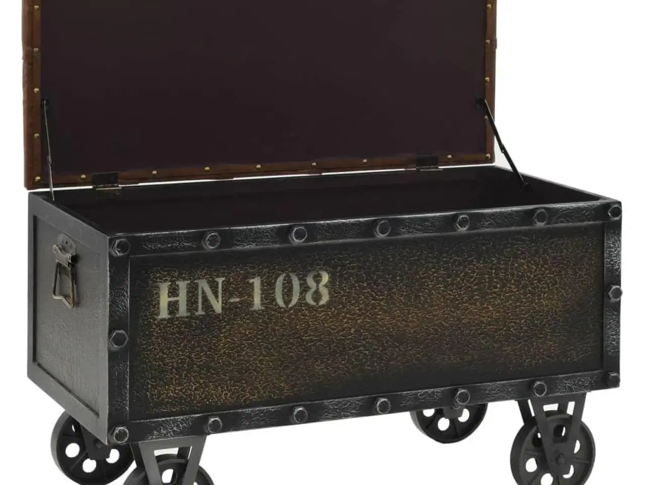 Billede 6 - Opbevaringsbænk 80,5x41x50 cm massivt træ og kunstlæder