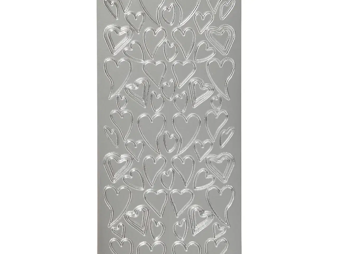 Billede 1 - Sølv Hjerte Stickers - 10x23 cm, 1 ark
