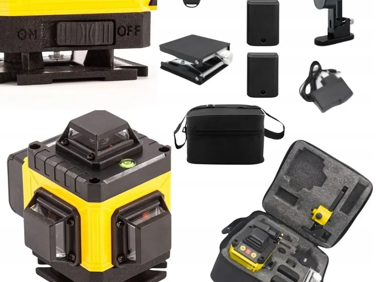 Billede 2 - Krydslaser med stativ – Extralink 4D roterende planlaser sæt