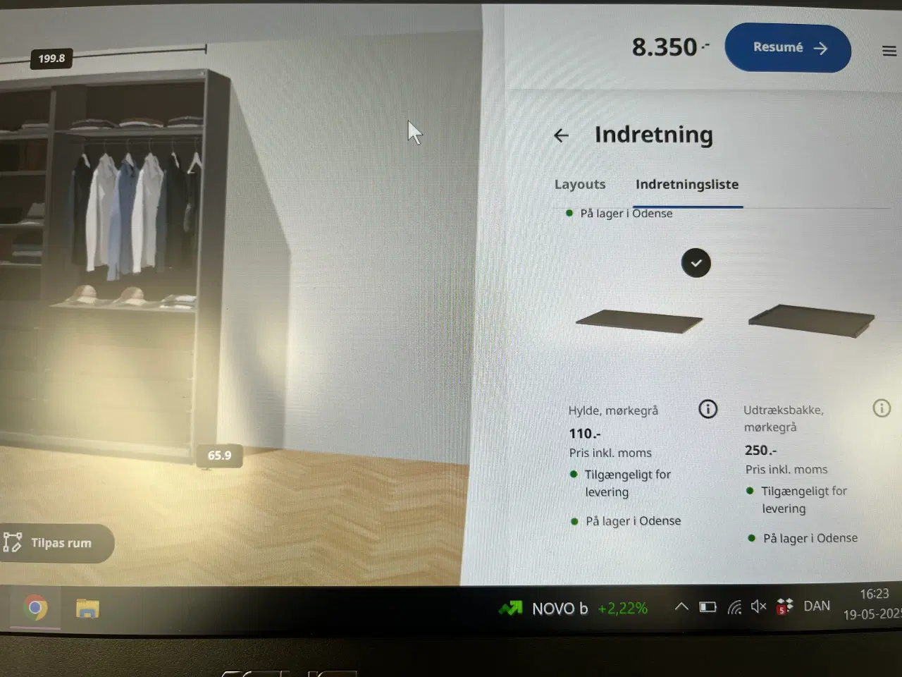 Billede 5 - Garderobeskab pax m. glas skydelåger