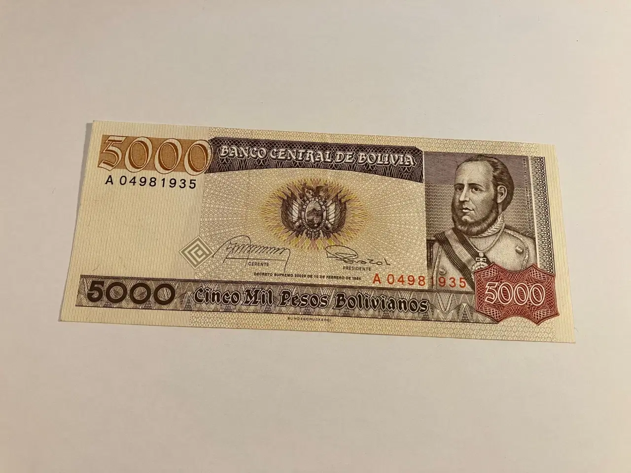 Billede 1 - 5000 Pesos Bolivia