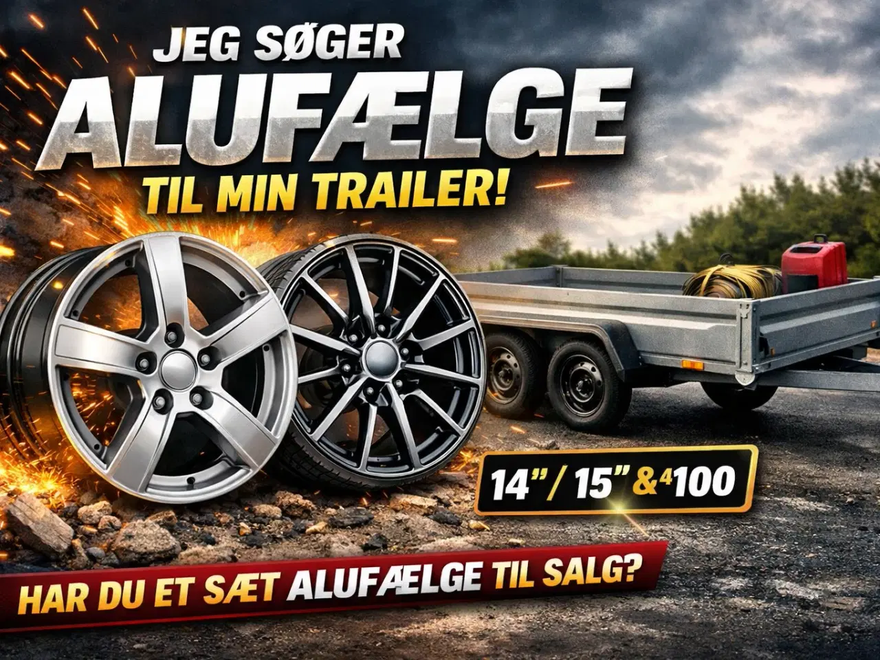 Billede 1 - Alufælge til trailer 