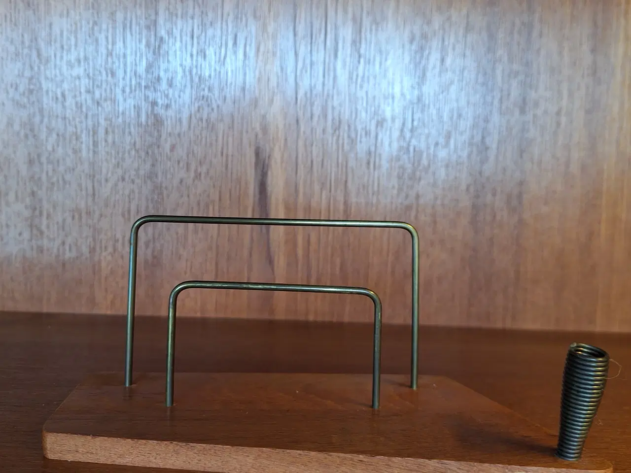 Billede 2 - Teaktræ brev og skrivepens holder 