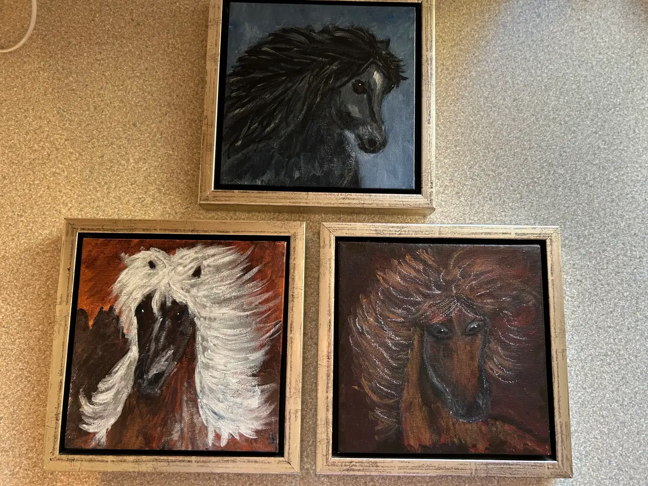 Billede 1 - 3 malerier med Islænder