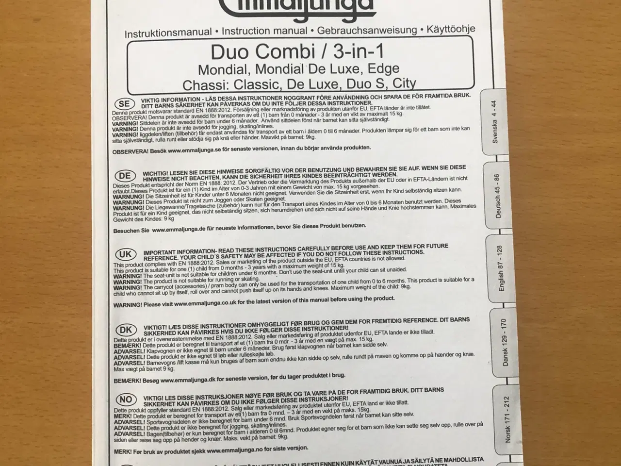 Billede 15 - Emmaljunga Edge Due Combi, barnevogn og klapvogn