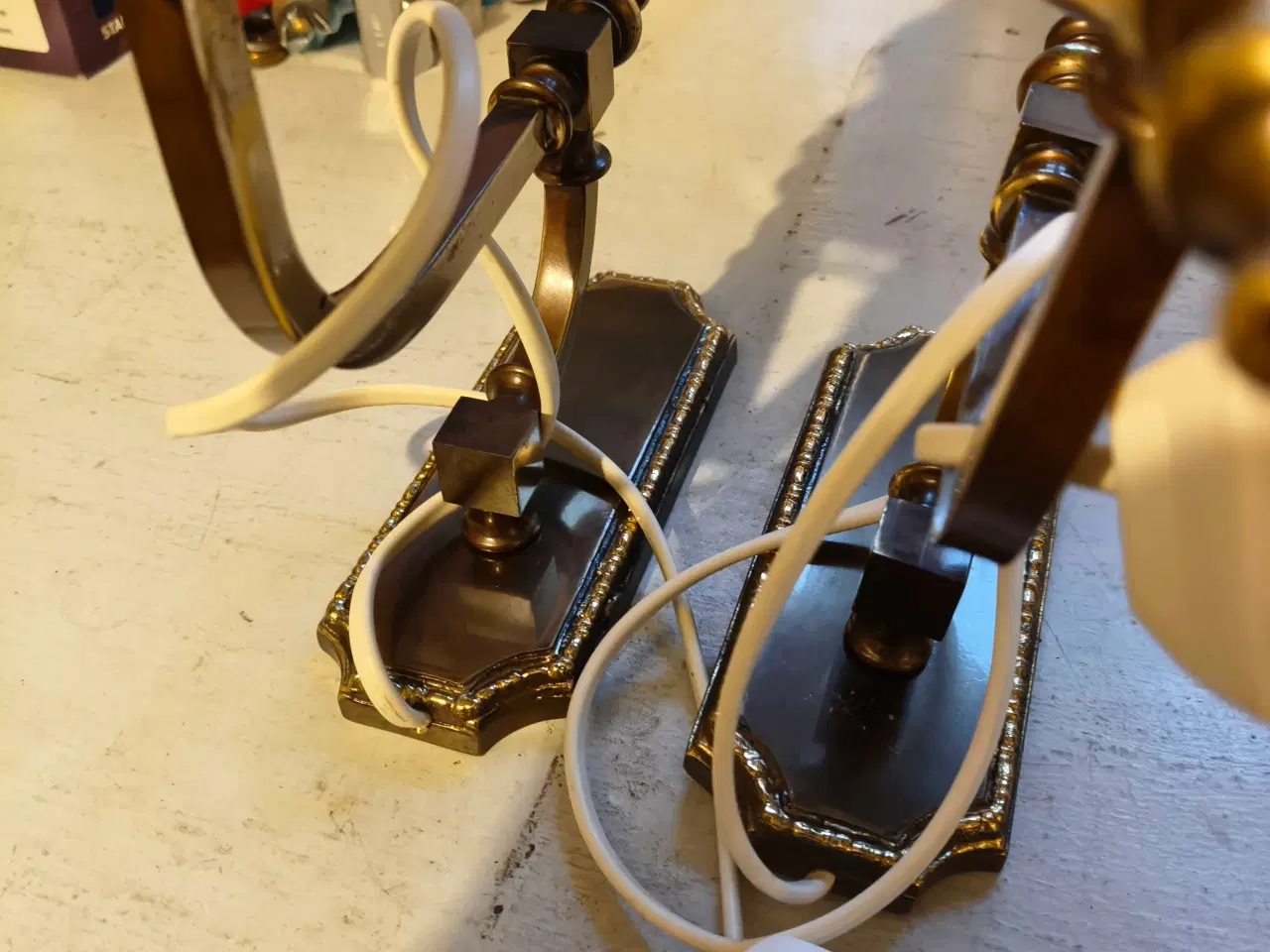 Billede 6 - 2 super flotte væglamper med marmor og messing 