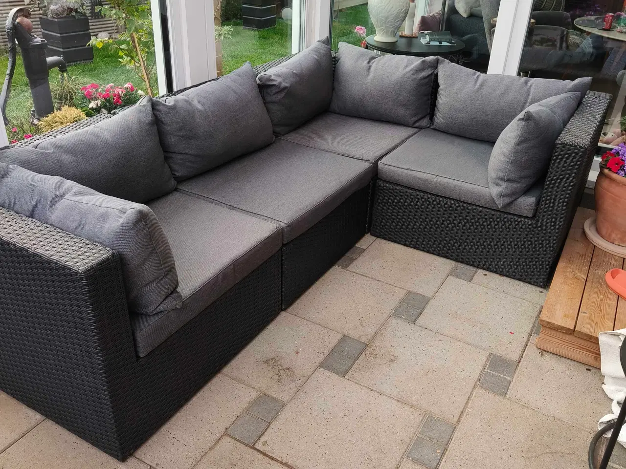 Billede 1 - Loungesæt i polyrattan.