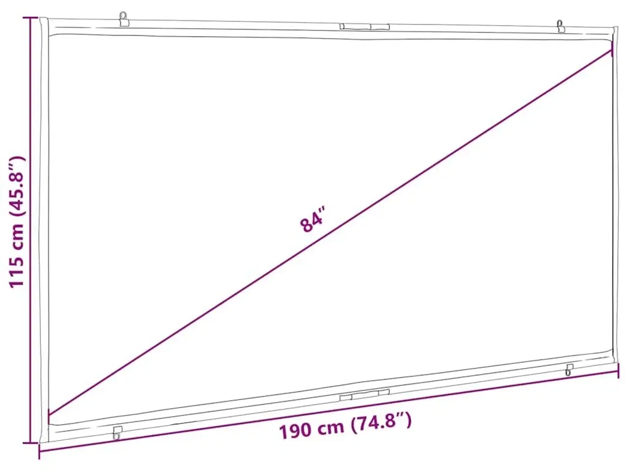 Billede 7 - Projektionslærred væghængt 84 tommer 16:9