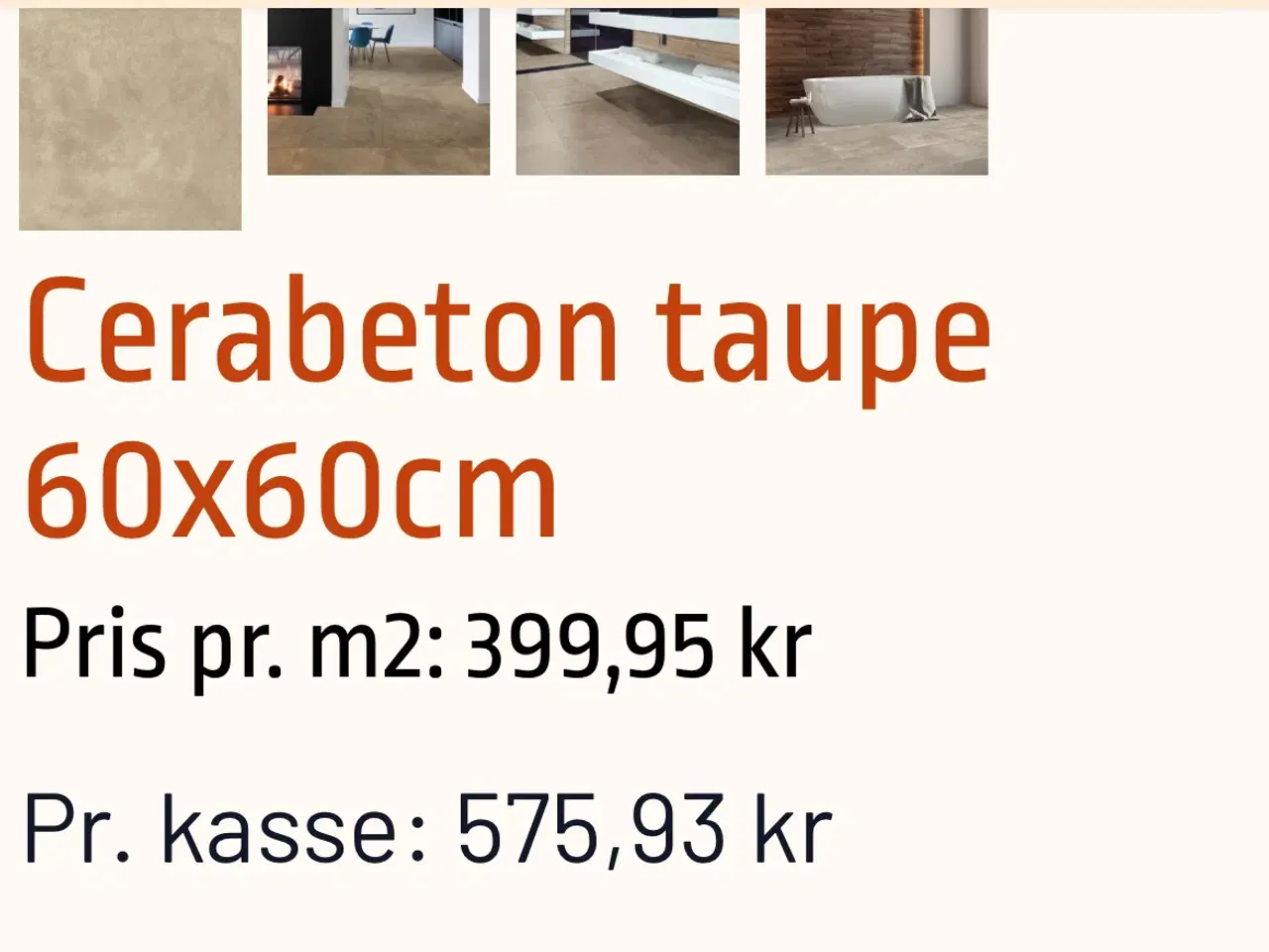 Billede 2 - Cerabeton Taupe 60 x 60 klinker (14 m3)