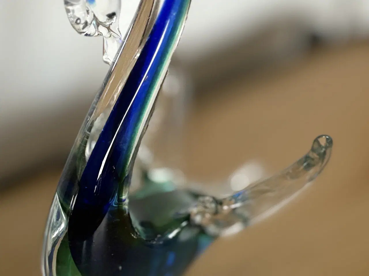 Billede 1 - Blå/grøn Glas svane