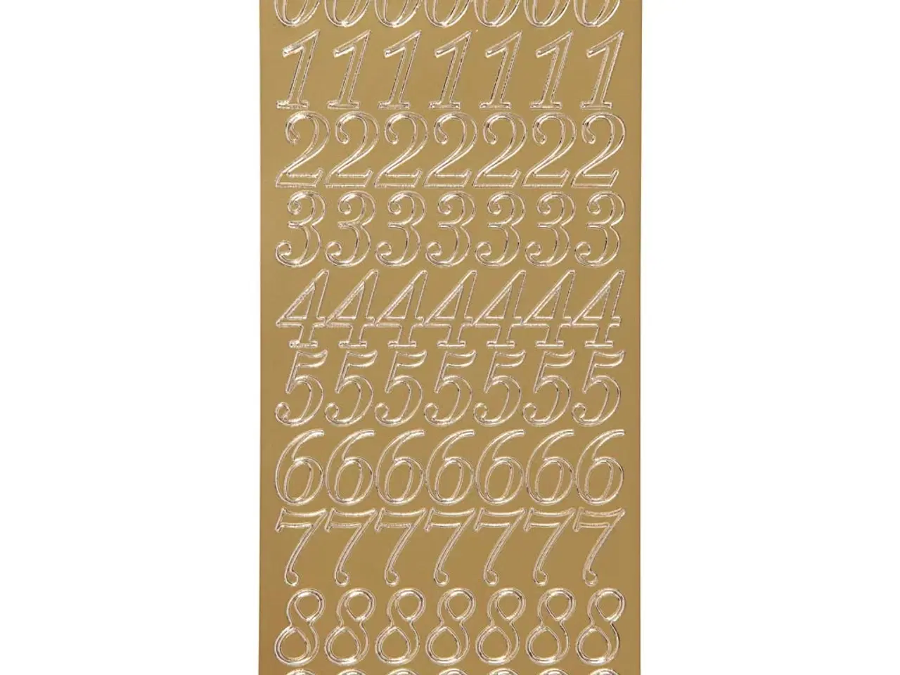 Billede 1 - Stickers, tal, ark 10x23 cm, guld, 1 ark