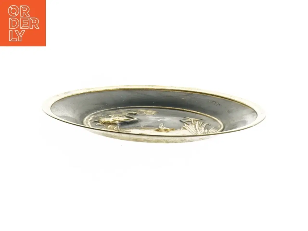 Billede 2 - messing platte med fugle motiv (str. 26x2 cm)