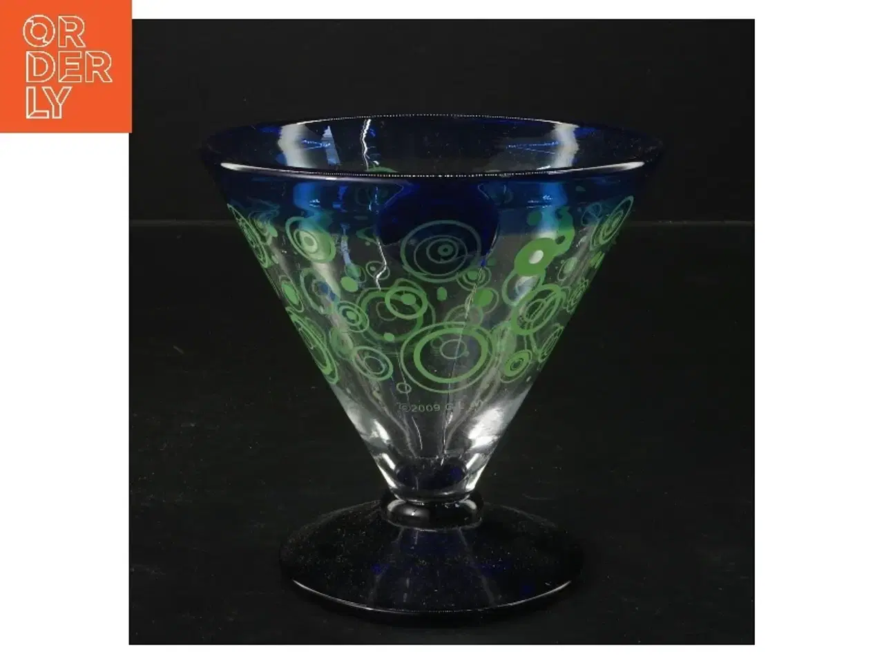 Billede 1 - Dekorativt glas med mønster (str. Ø 13 cm længde 12,5 cm)fra kostald boda