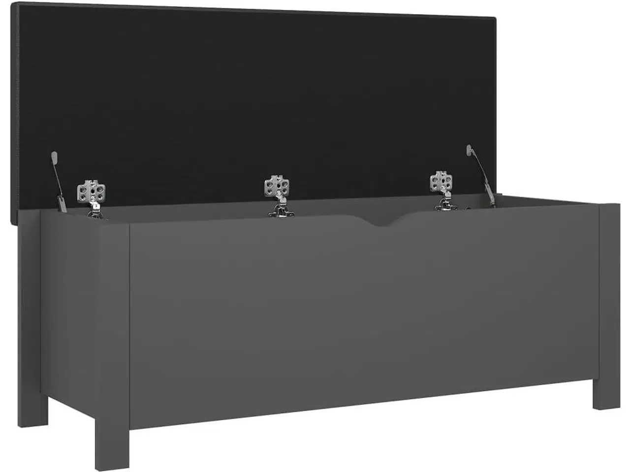 Billede 4 - Opbevaringsboks med hynde 105x40x45 cm konstrueret træ grå