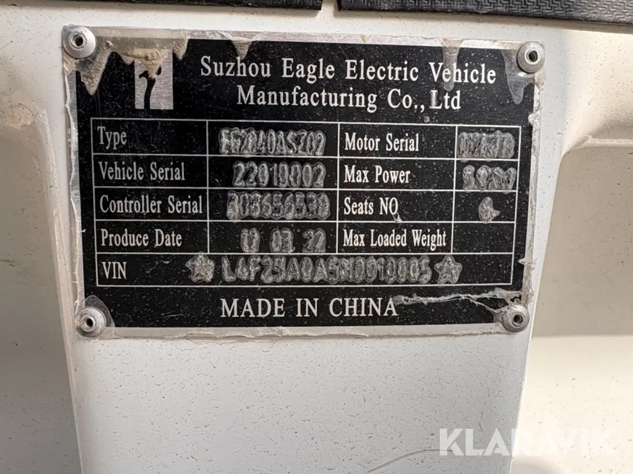 Billede 5 - Golfvogn Suzhou eagle Electric vehicle Froas202