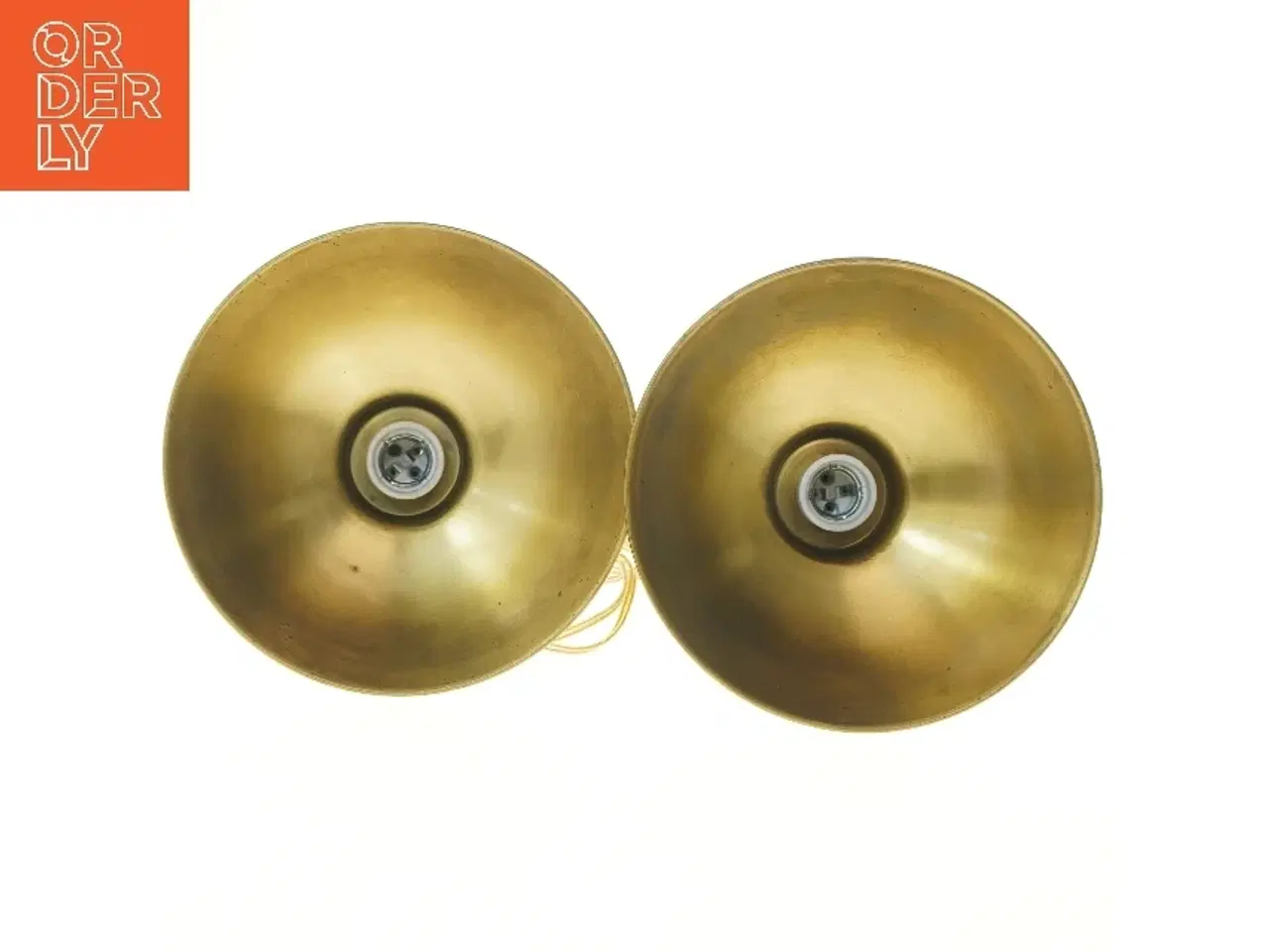 Billede 4 - Sæt med messing pendel loftlampe (str. 2 styk, 40x25 cm)