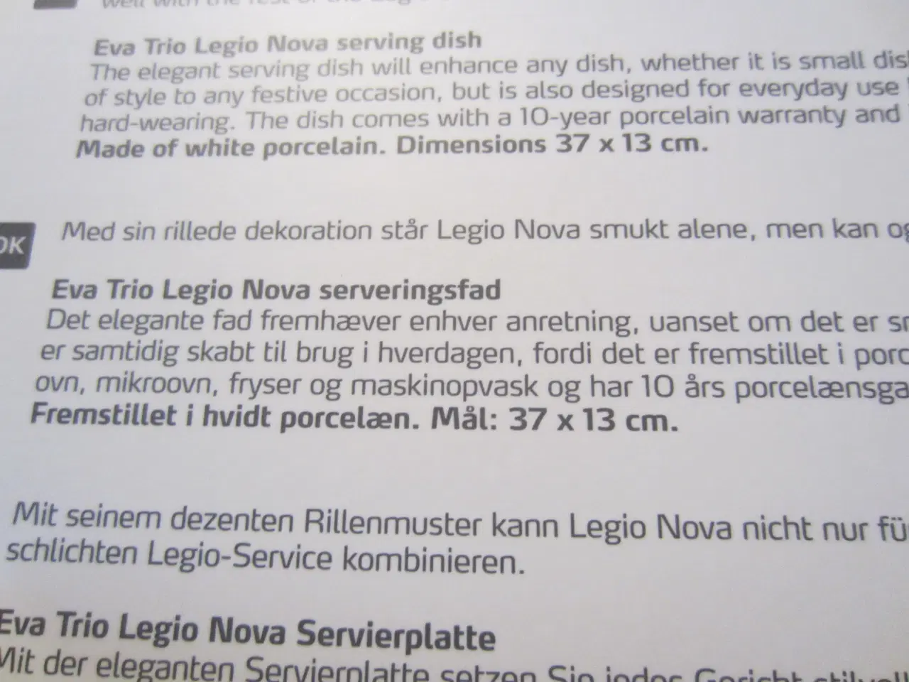 Billede 4 - Legio Nova Serveringsfad fra Eva Trio