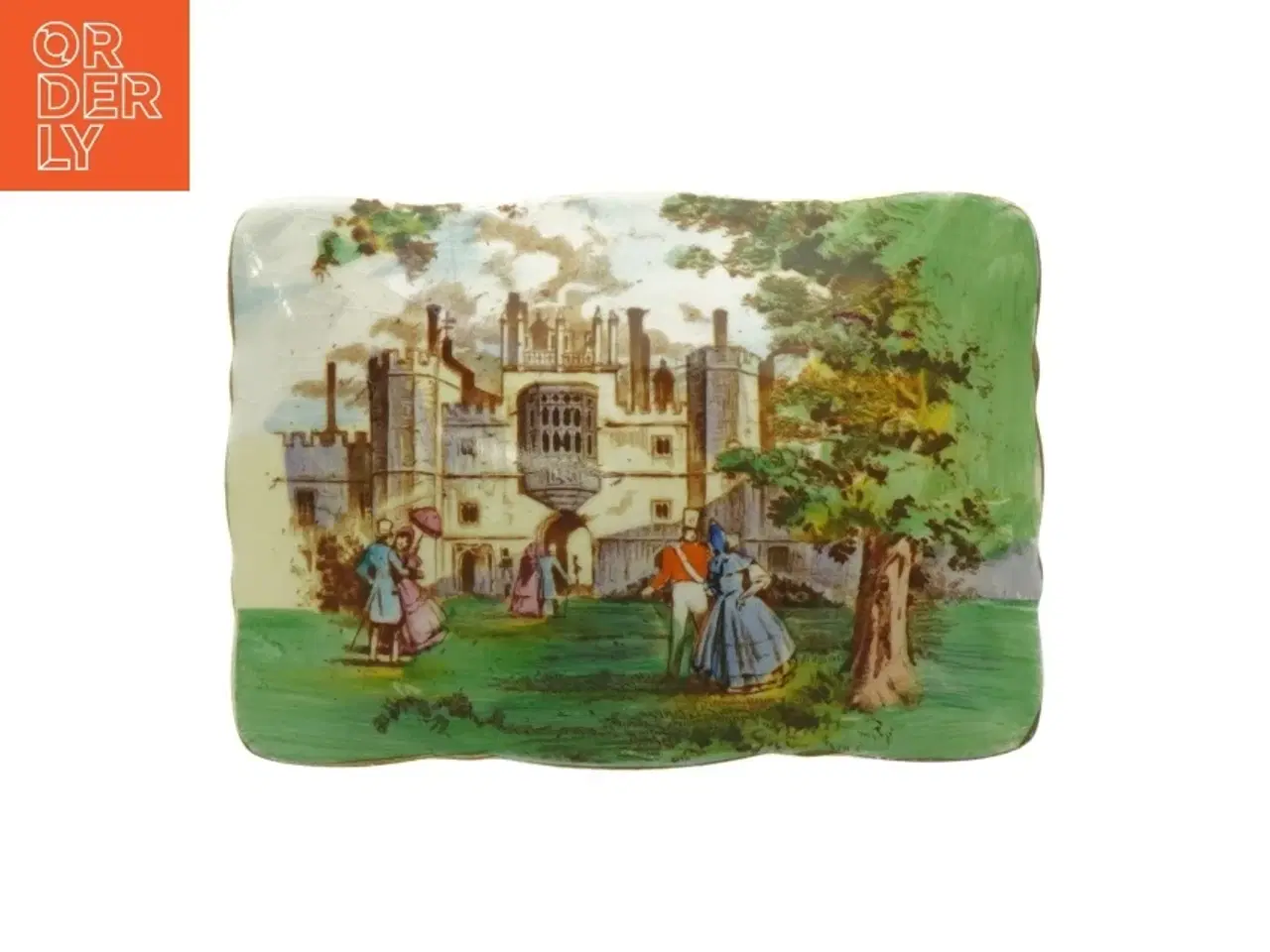 Billede 6 - Porcelænsæske med låg og landskabsmotiv fra Royal Winton (str. 13,5 x 9,5 x 4,5 cm)