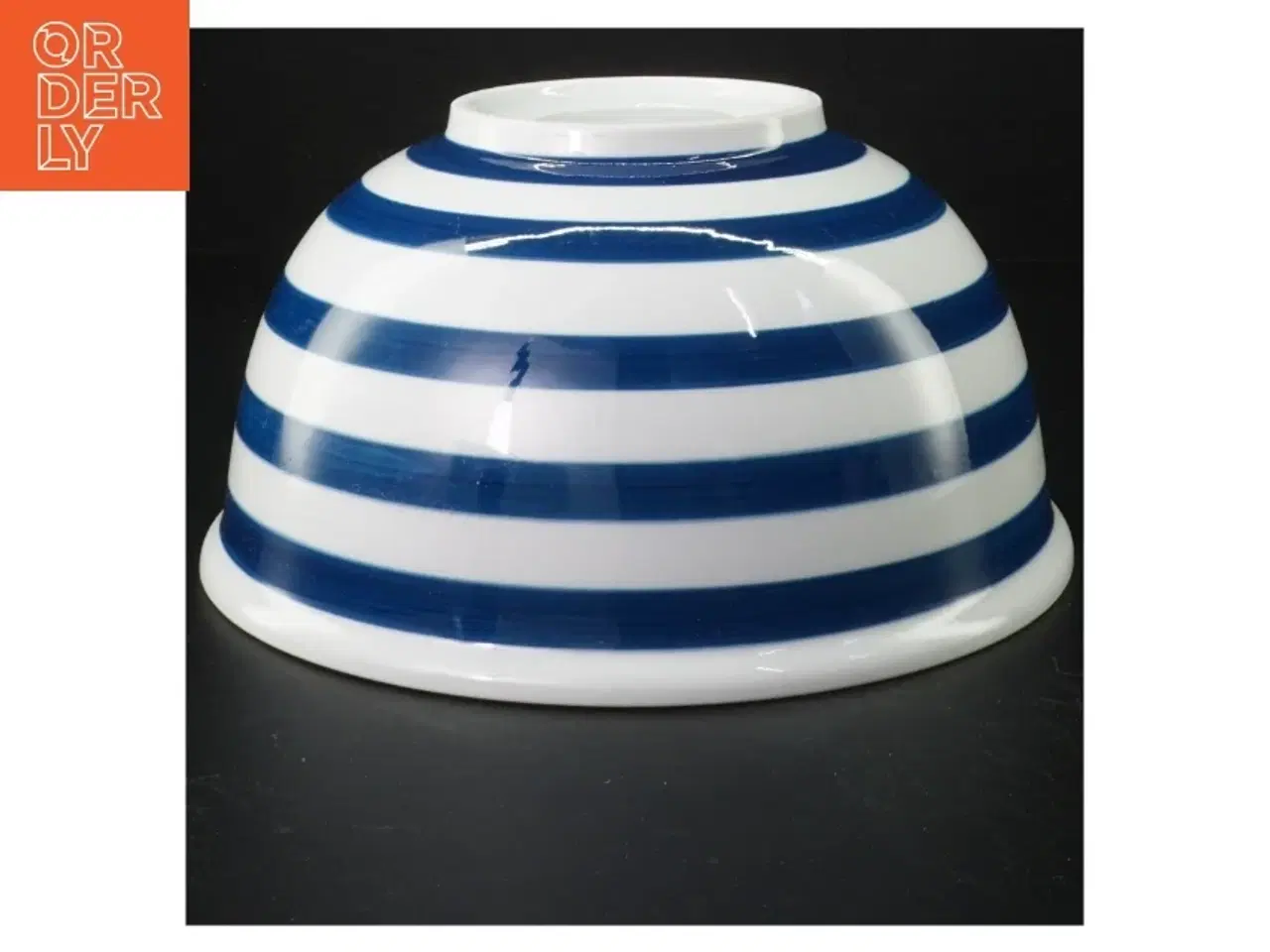 Billede 2 - Stribet porcelænsskål (str. Ø 23 cm)