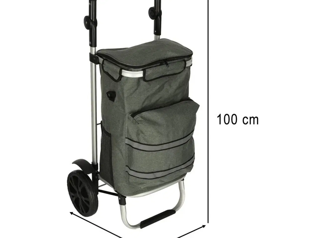 Billede 13 - Indkøbsvogn på hjul med stel 100 cm – grå, 40 l