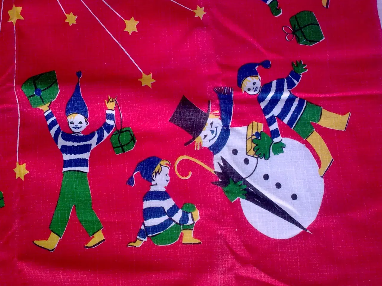 Billede 1 - Snemand og december lege børn på RETRO mini dug