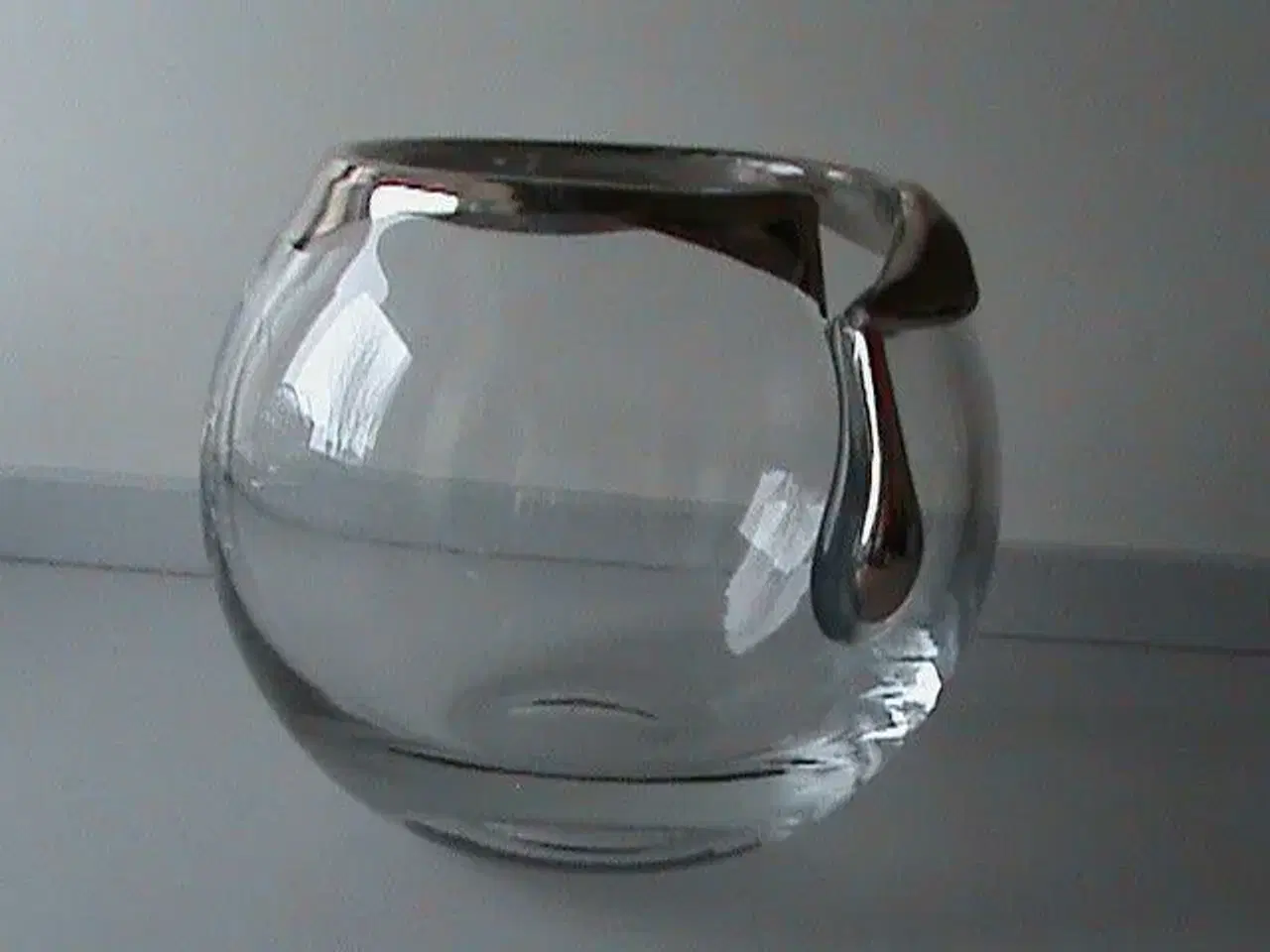Billede 3 - Klar glasskål bowle udført med dekoreret krave