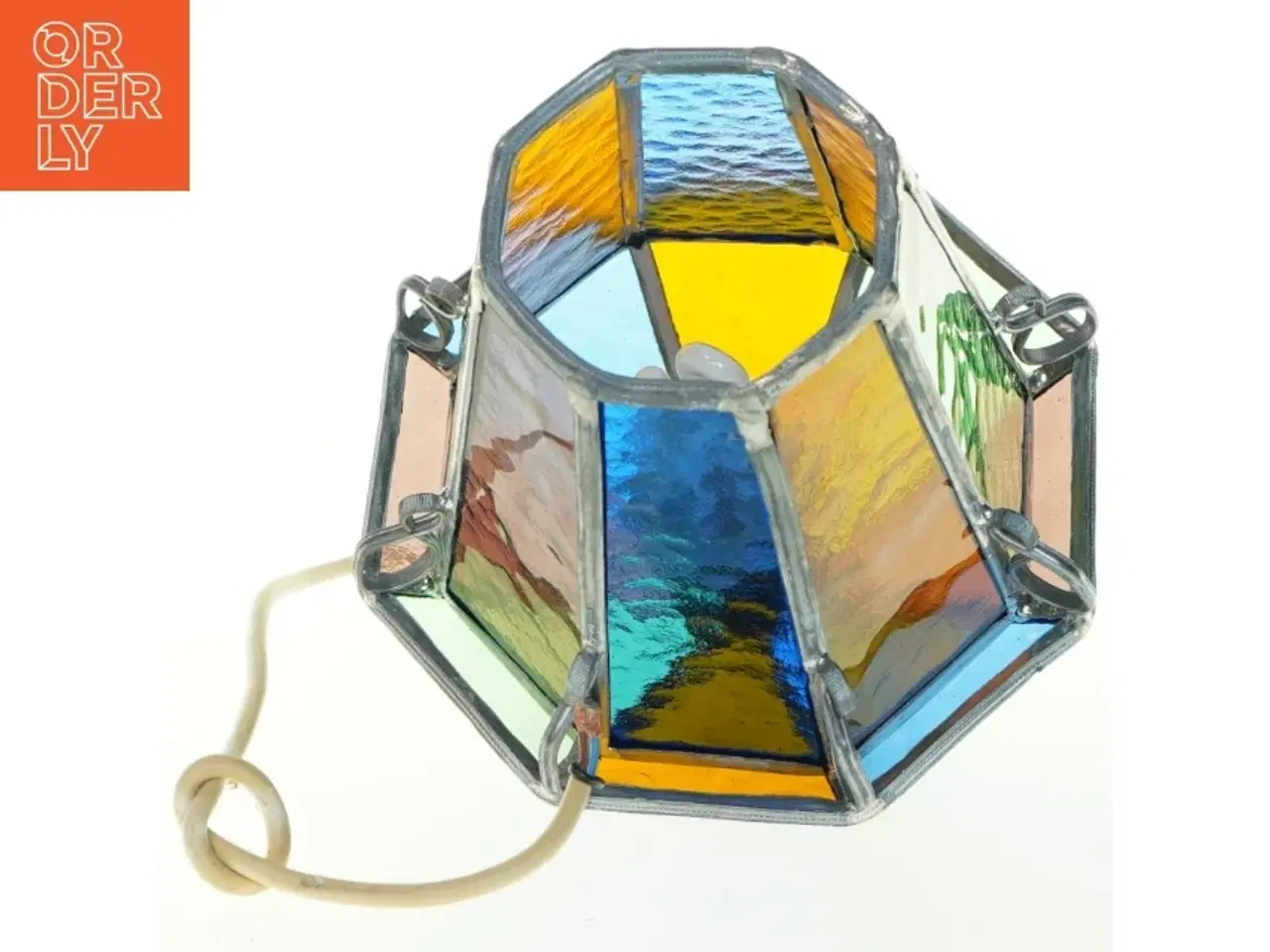 Billede 3 - Farvet glas loftlampe (str. 27x20 cm)