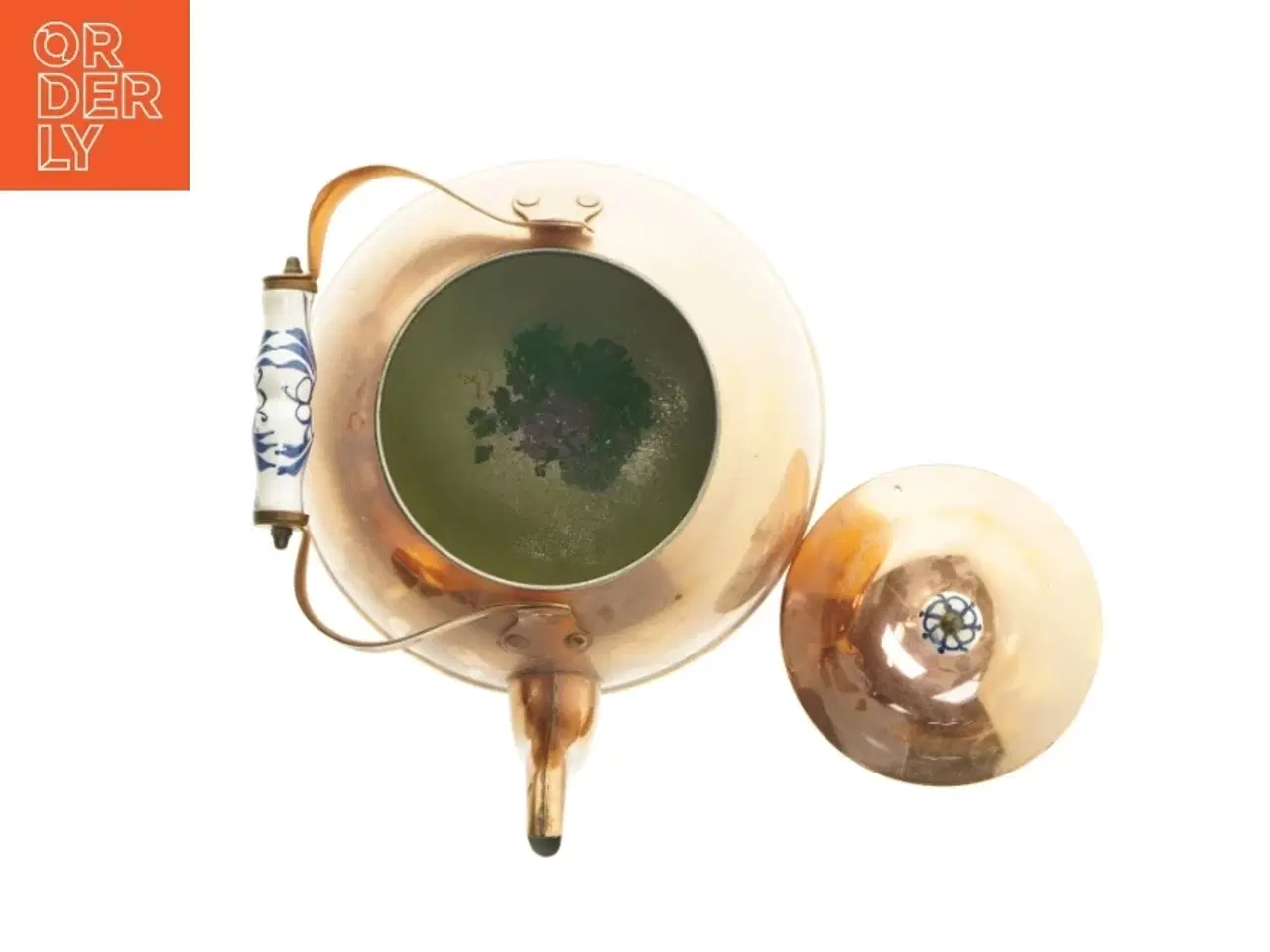 Billede 7 - Kedel i kobber med porcelænshåndtag (str. Ø 21 cm)
