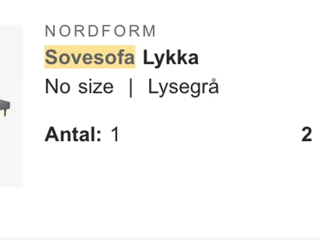 Billede 4 - Næsten Ny Sovesofa