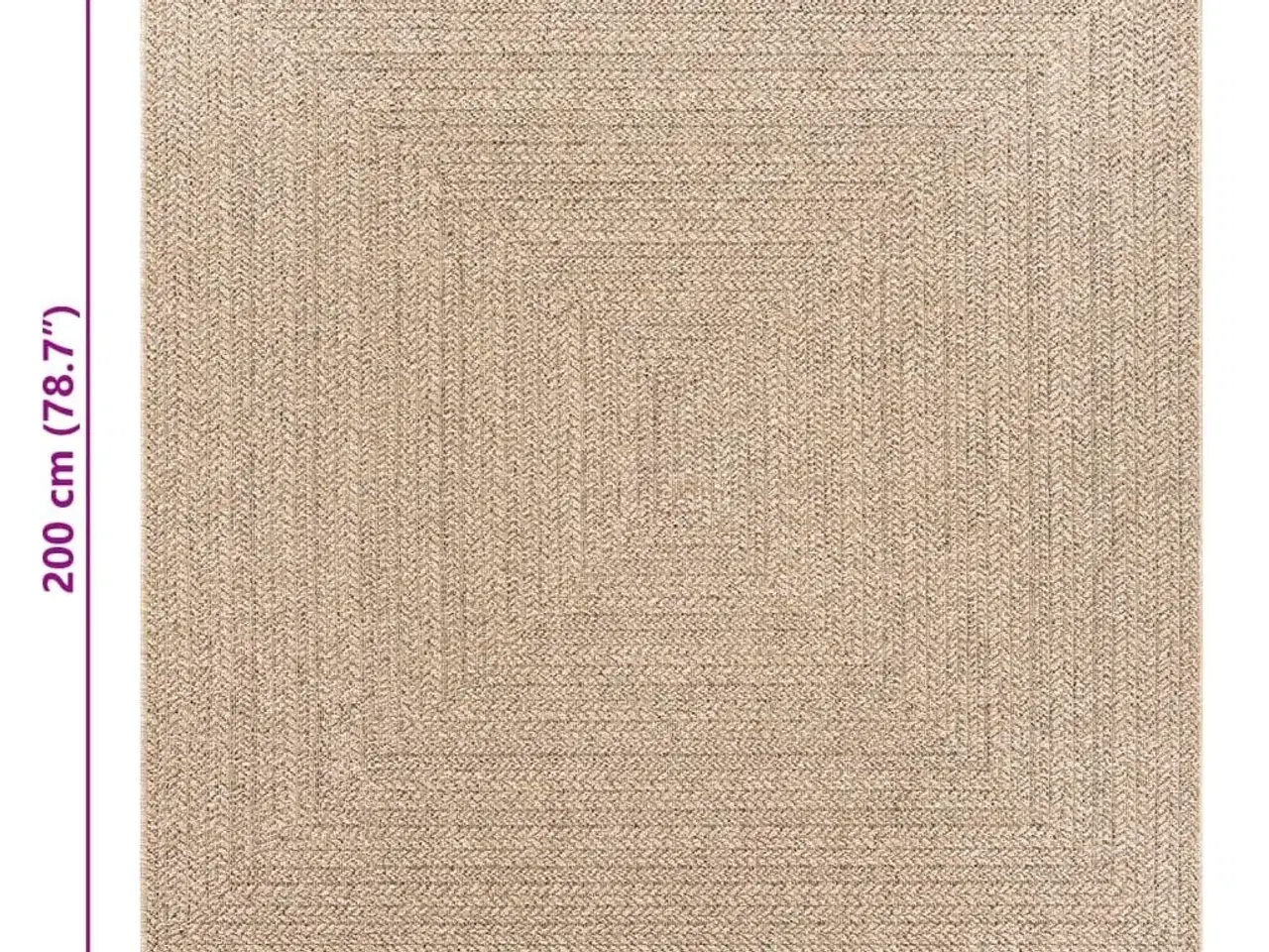Billede 8 - Gulvtæppe ZIZUR 200x200 cm jute-look indendørs og udendørs