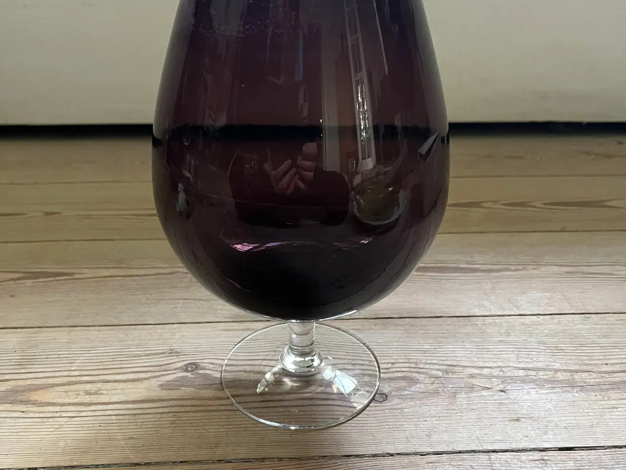 Billede 1 - Blommefarvet glas pokal / vase