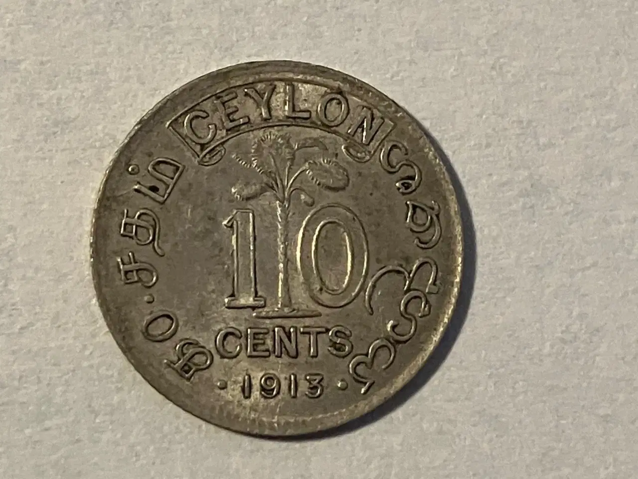 Billede 1 - 10 Cents Ceylon 1913