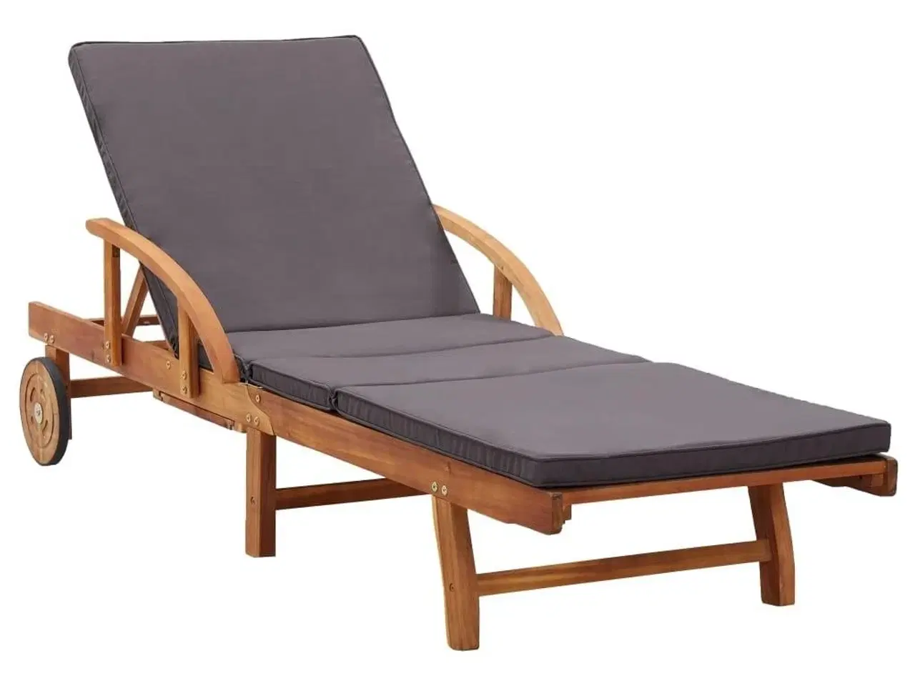 Billede 1 - Liggestol med hynde massivt fyrretræ