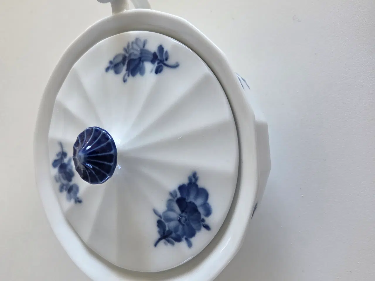 Billede 13 - Blå Blomst kantet kaffestel og serveringsfade