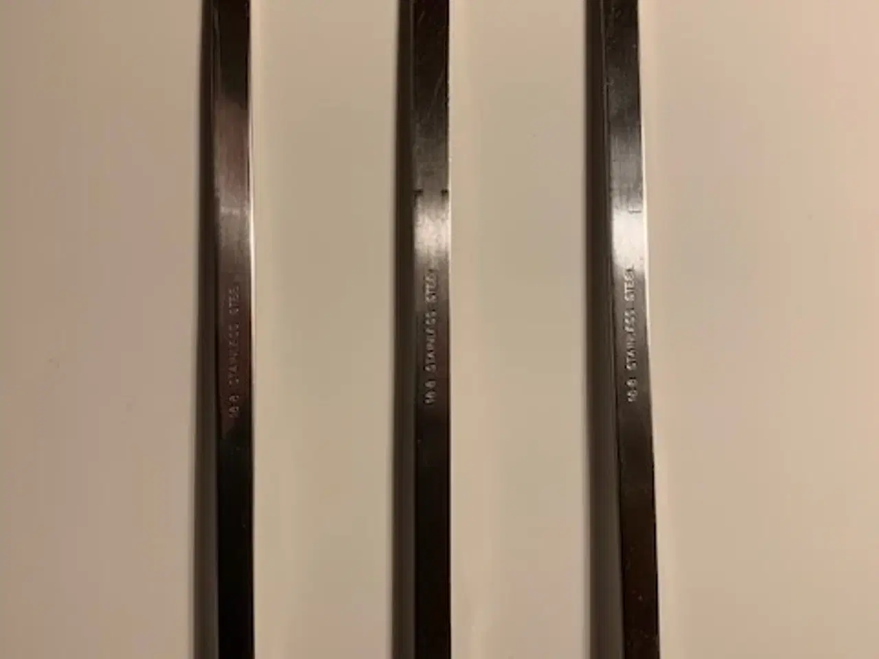 Billede 2 - 3 stk teskeer med langt håndtag rustfrit stål 18/8