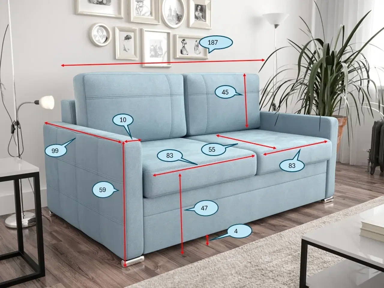 Billede 4 - AVICI IV AMERICAN SOFA MED SOVEFUNKTION 187CM